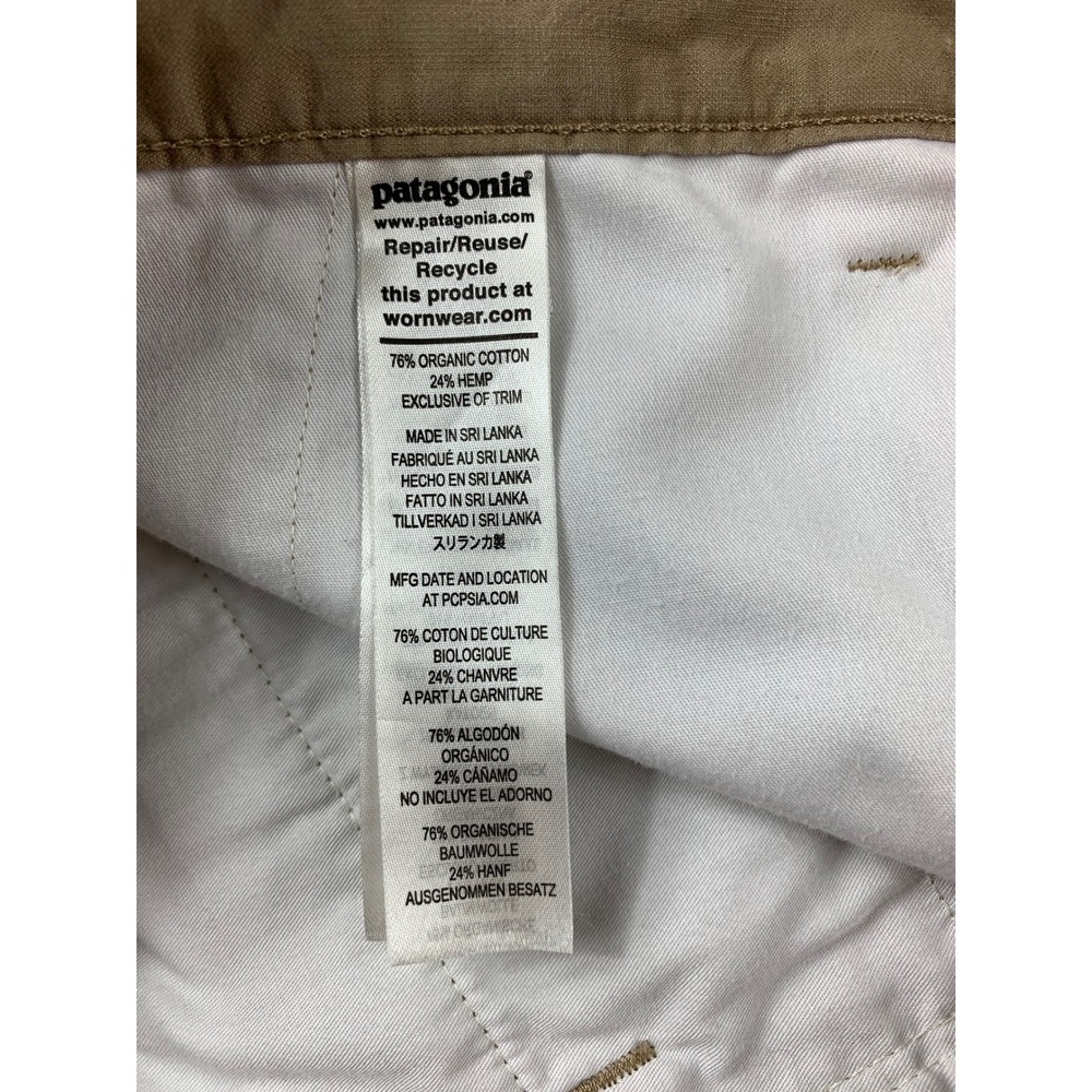 Patagonia Mens Stand Up Shorts 33 Khaki Tan Organic Cotton Hemp 57756 SP22 7in - Picture 9 of 11